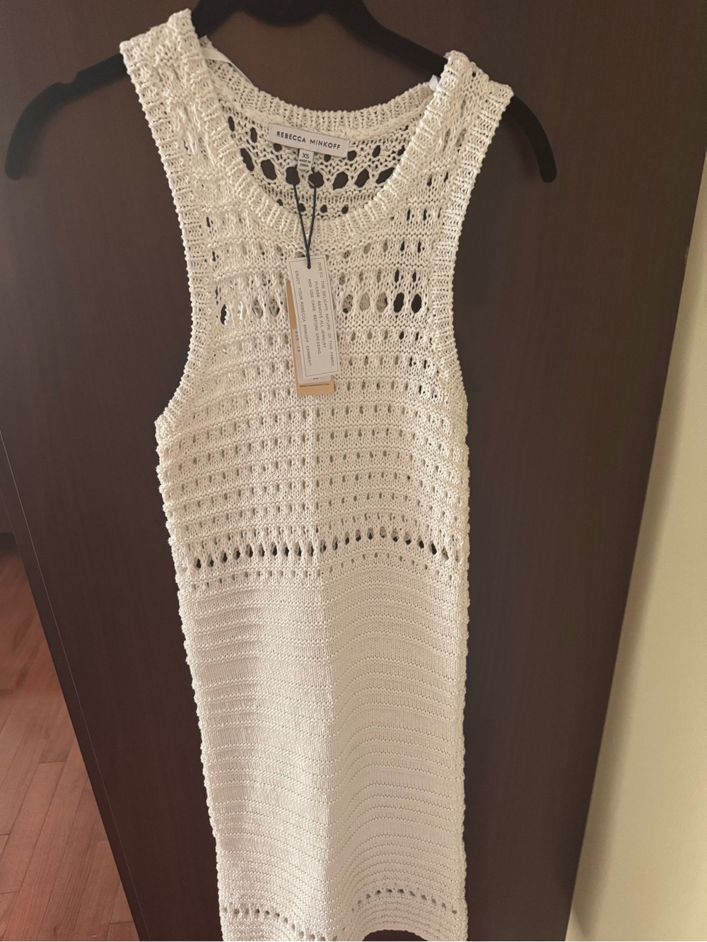 Rebecca Minkoff Ivory Crochet Tank Dress